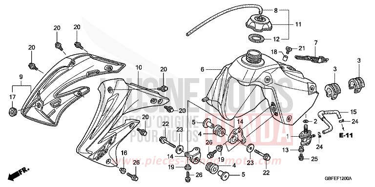 KRAFTSTOFFTANK von CR85R "Big Wheel" EXTREME RED (R292) von 2007